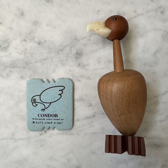 Senshukai Royal Pet Condor Bird Wooden Figurine w/ Card Japan Mid-Century 60-70s - Picture 2 of 14